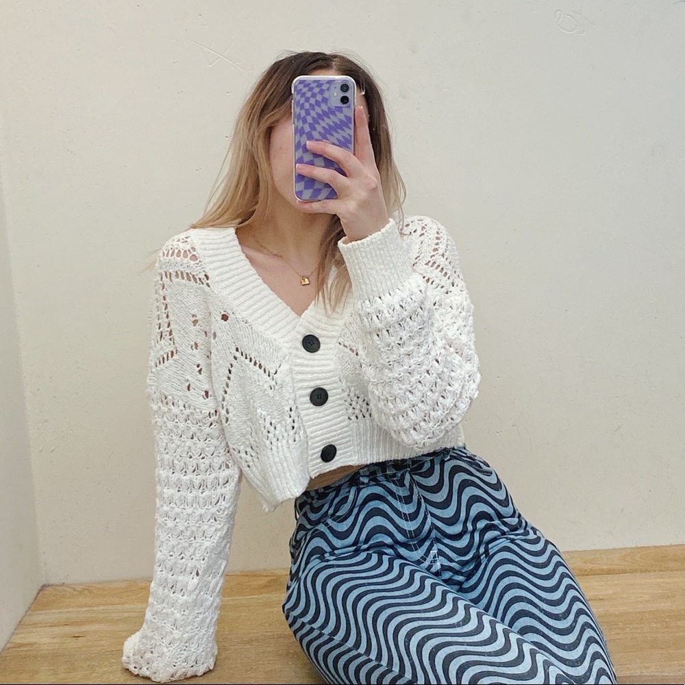 NWT Free People Chloe Cardi / Evening Cream - Picture 5 of 7